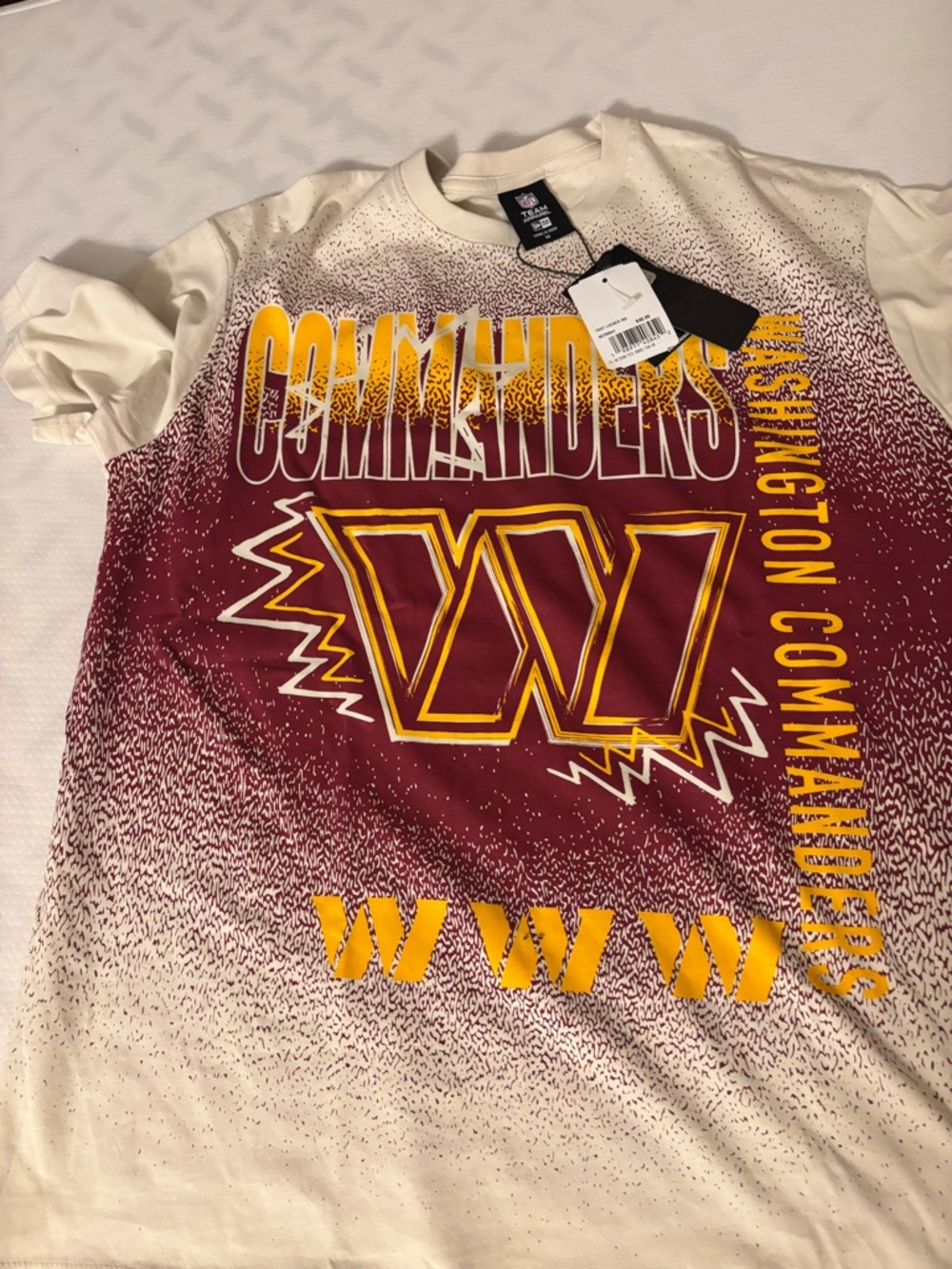 New Era Washington Team Tee - Cream, Burgundy & Gold